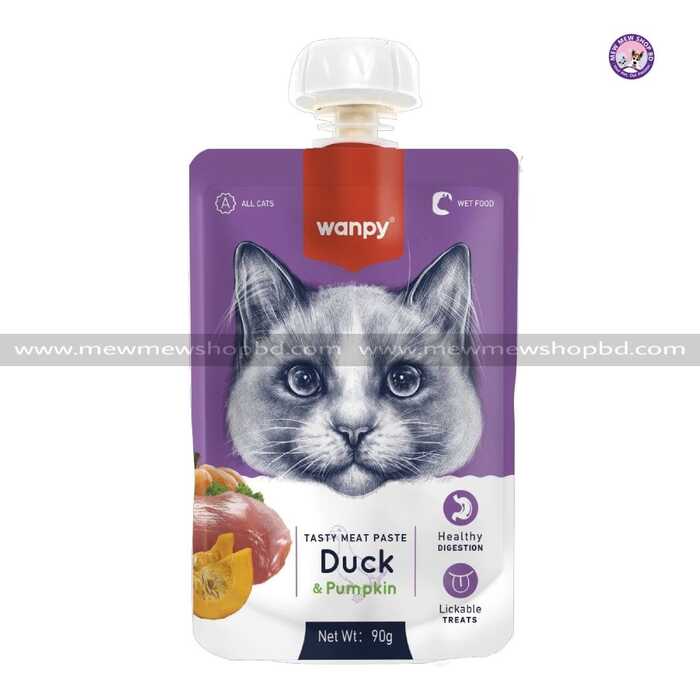 Wanpy Fresh Duck & Pumpkin Cat Meat Paste 90 gr