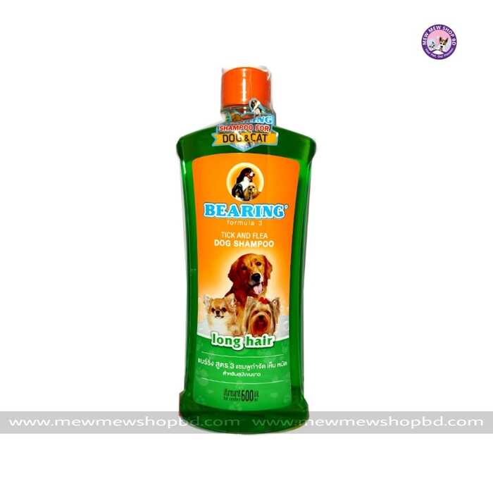 BEARING Long Hair Tick and Flea Shampoo for Cats & Dogs 600ml