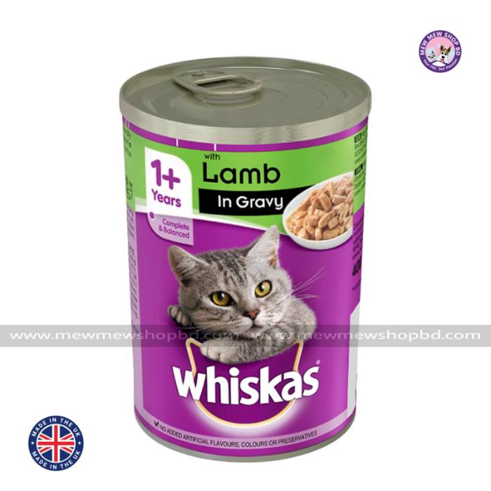 Whiskas Adult Can Food Lamb in Gravy 390g [UK]