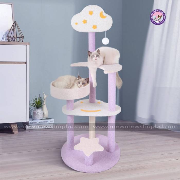 Moon Shape Multifunctional Cat Climbing Tower Tree for Scratching