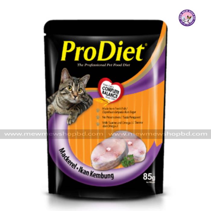 ProDiet Pouch Mackerel ikan kembung for Cat 85g