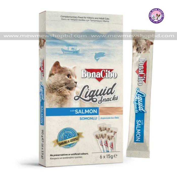 Bonacibo Liquid Cat Treat With Salmon 6x15g