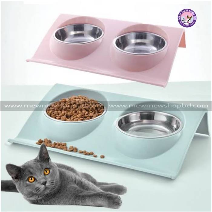 Generic Double Pet Food Bowls for Dogs and Cats