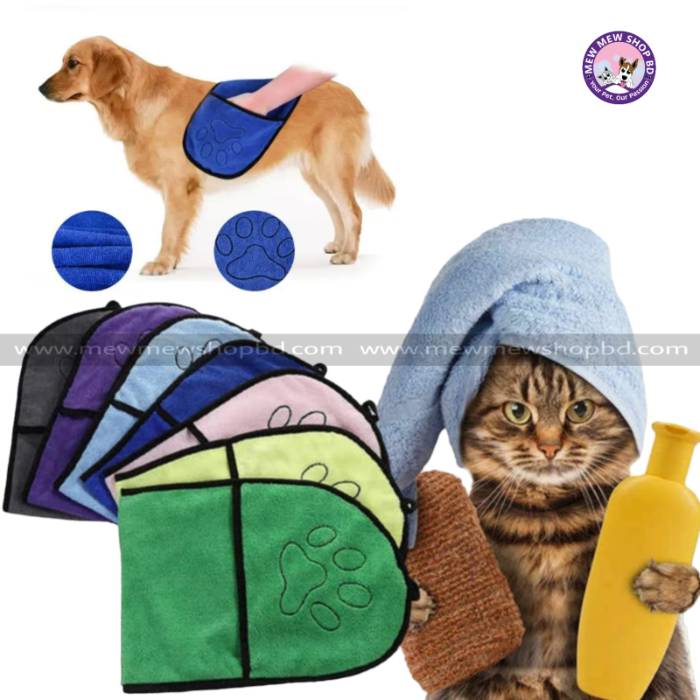 Bath Microfibre Drying Towel for Pet Cat & Dog