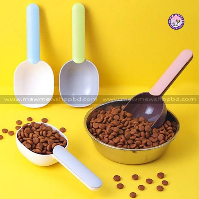 Creative Measuring Cup Curved Design Feeding Spoon for Cats and Dogs