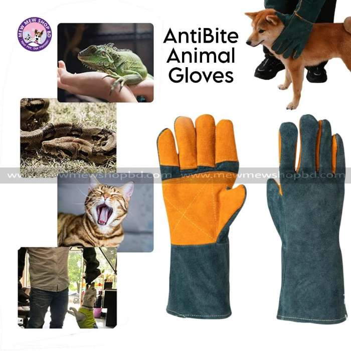 Pet Cat & Animal Handling AntiBite Dog Training ScratchProof Gloves (1 Pair)
