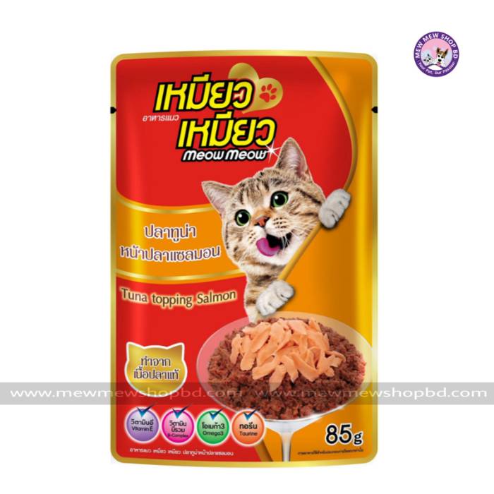 Meow Meow Cat Pouch Tuna topping Salmon 85g