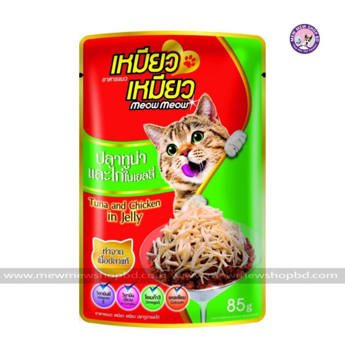 Meow Meow Cat Pouch Tuna and Chicken in Jelly 85g