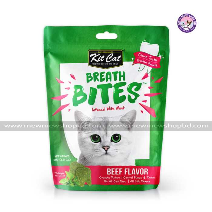 Kit Cat Treats Breath Bites Beef Flavor with Mint 60g