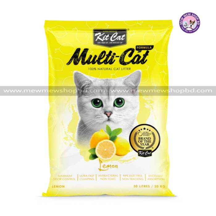 Kit Cat Multi-Cat Lemon Cat Litter 30L (Only for Outside Dhaka)
