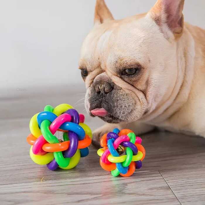 9.5cm Diameter Tangled Rainbow Chew Ball for Puppy & Dog