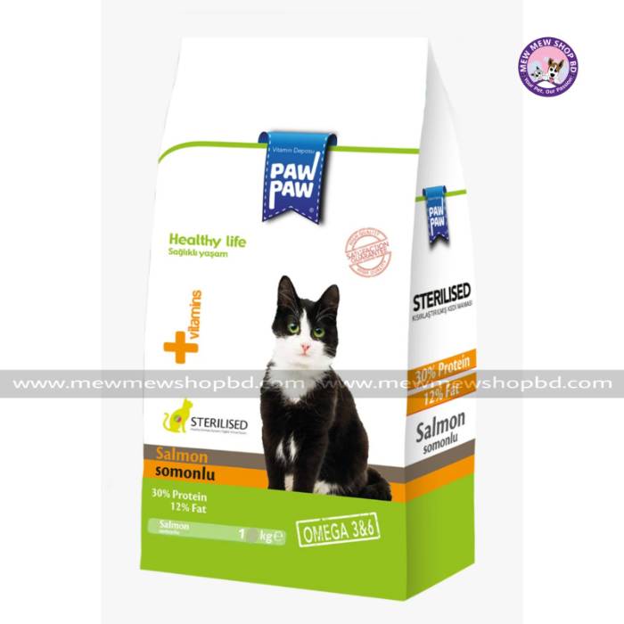 Paw Paw Adult Cat Food Sterilised Salmon 1kg