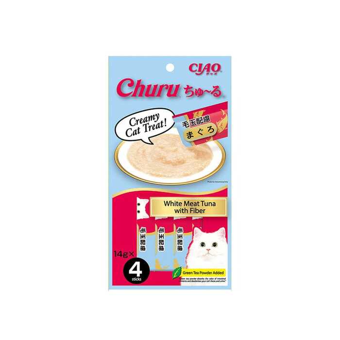 CIAO Churu Creamy Cat Treat White Meat Tuna With Fiber 14gX4