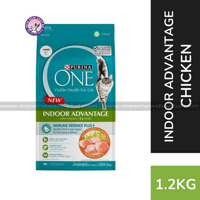 Purina One Indoor Advantage Adult Cat Food with Chicken 1.2kg