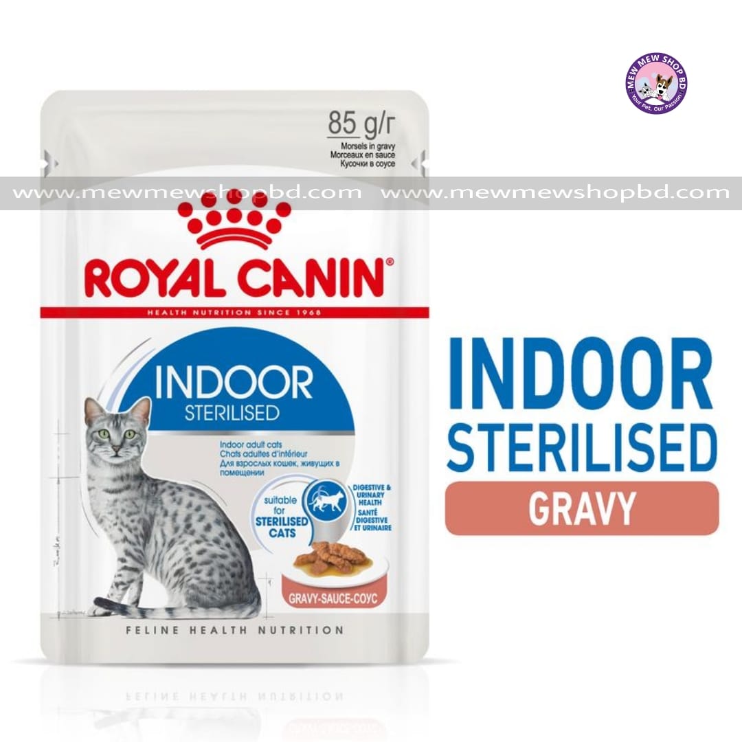 Royal Canin Indoor Sterilised in Gravy Wet Cat Food in Sauce 85g