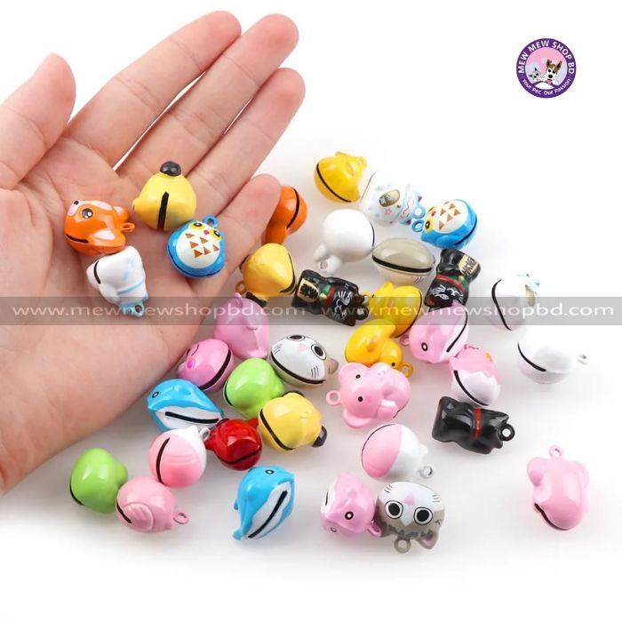 Random Color Big Size Cartoon Enamel Metal Jingle Ringing Bell Charms for Pet Cat & Puppy Collar