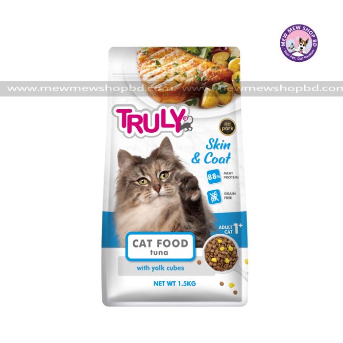 Truly Skin & Coat Adult Cat Food in Tuna with Yolk Cubes 1.5kg