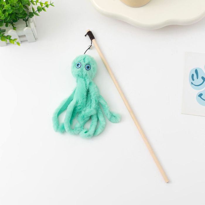 High Quality Attractive Octopus Wooden Teaser Toy for Pet Cat