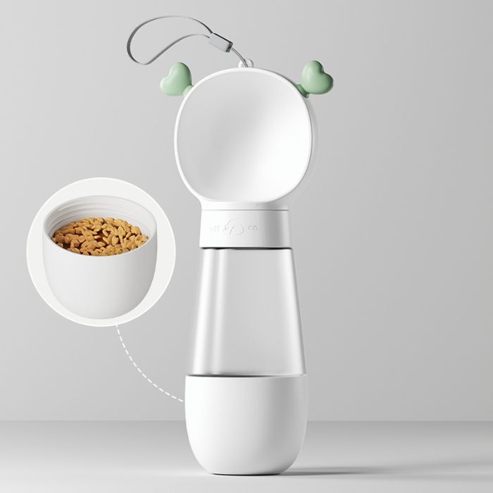 Pet Cat & Dog Leak Proof Portable Travel Food & Water Bottle Container with On Off Button