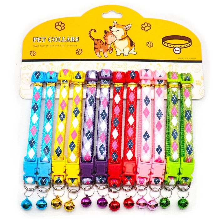 Diamond Print Pet Cat Adjustable Neck Collar