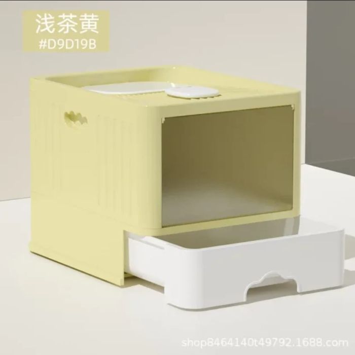 Pet Cat Toilet Litter Box with Lid Drawer System Foldable Large Including Pastic Scoop (Inside Dhaka Only)