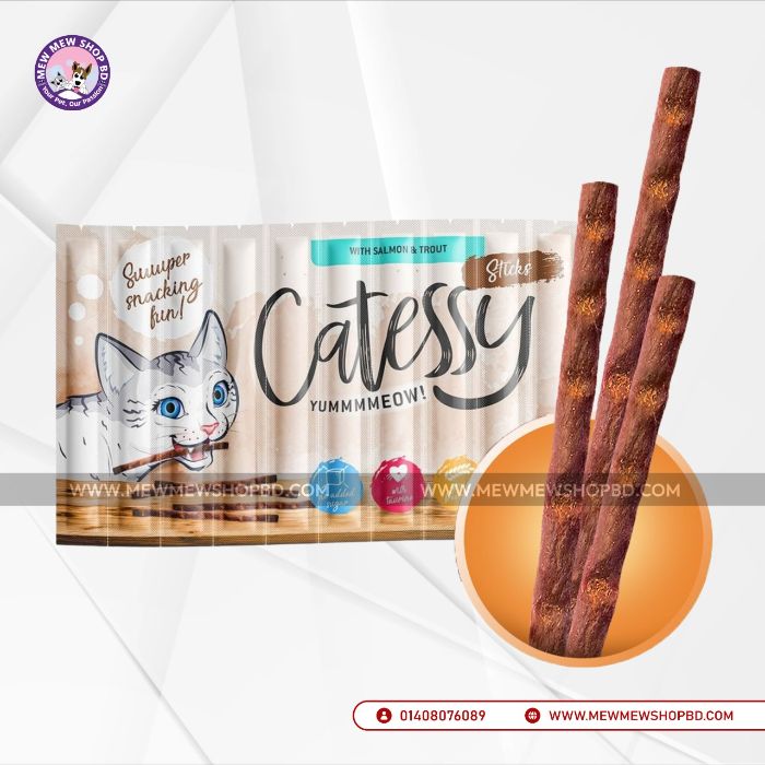 Catessy Cat Treat Sticks with Salmon & Trout 10 x 5g (UK)