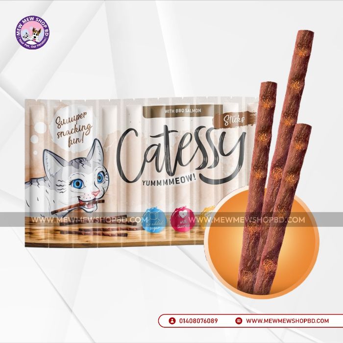 Catessy Cat Treat Sticks with BBQ Salmon 10 x 5g (UK)