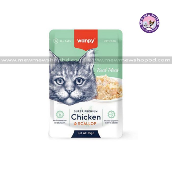 Wanpy Super Premium Chicken and Scallop For Cats 85g