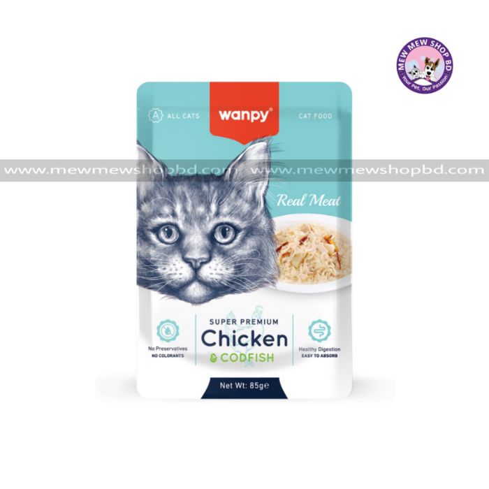 Wanpy Super Premium Chicken and Codfish For Cats 85g