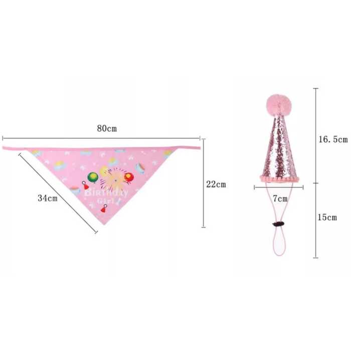 1PC Pet Birthday Party Hat with Triangle Scarf for Party Wear Decoration for Pet Cat