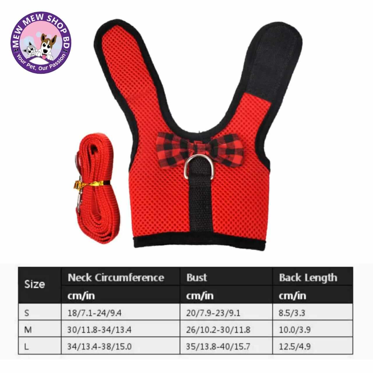 Jacket Harness For Rabbit- Adjustable Soft Harness with Leash