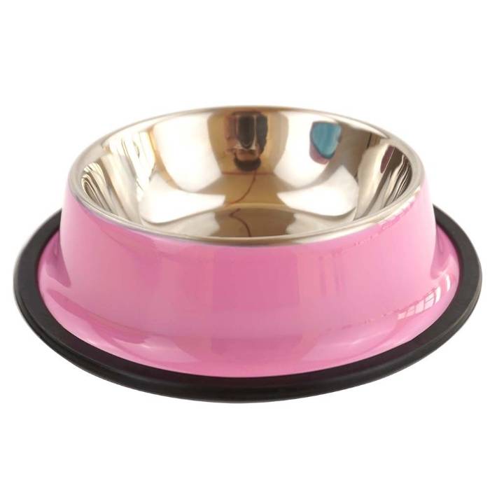 Colorful Stainless Steel Pet Cat & Dog Food Bowl