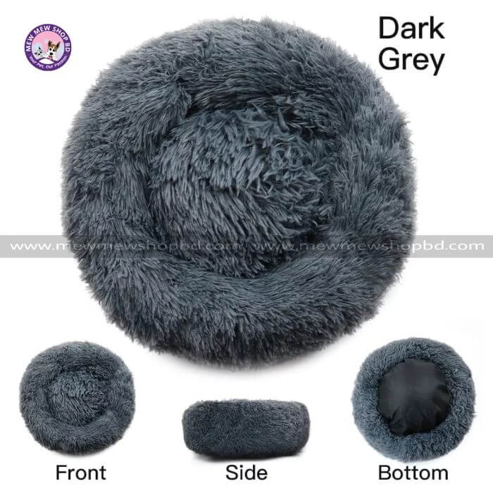 Round Plush Pet Bed House Super Premium Soft and Warm For Pets