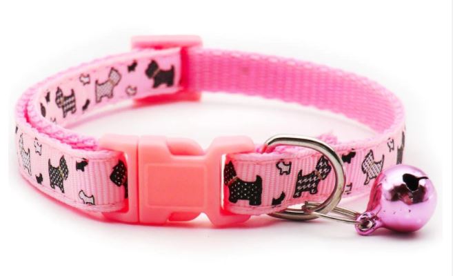 Pet Print Cat Collar Adjustable With Bell Buckle Neck Strap