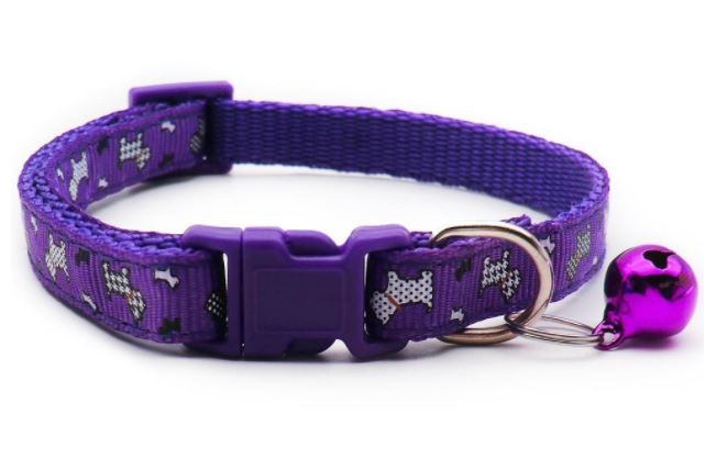 Pet Print Cat Collar Adjustable With Bell Buckle Neck Strap