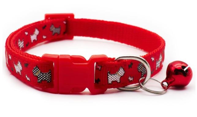 Pet Print Cat Collar Adjustable With Bell Buckle Neck Strap