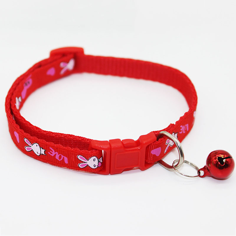 Cute Rabbit Printed Cat Collar || Quick Release Buckle Cat Puppy Collar