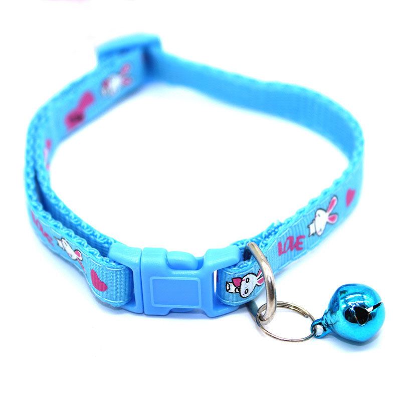 Cute Rabbit Printed Cat Collar || Quick Release Buckle Cat Puppy Collar