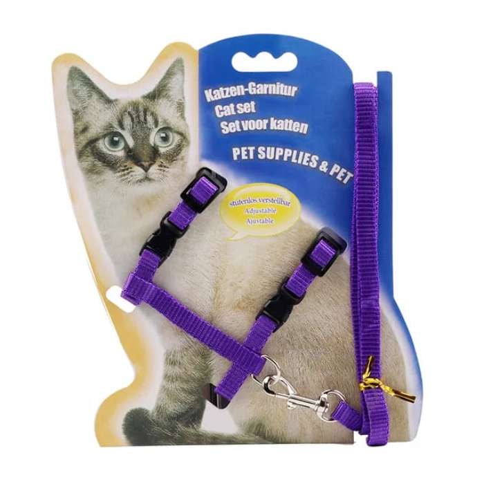 Cat Plain Harness with Leash and Adjustable