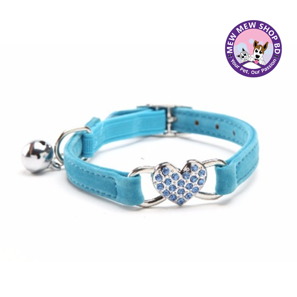 Cat Heart Collar With Neck Chain And Bell