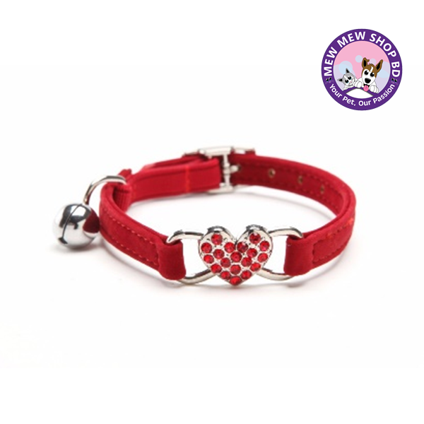 Cat Heart Collar With Neck Chain And Bell