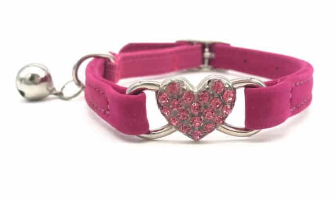 Cat Heart Collar With Neck Chain And Bell