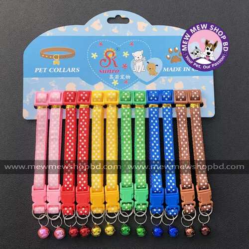 Adjustable Dot Printed collar for Pet Cat