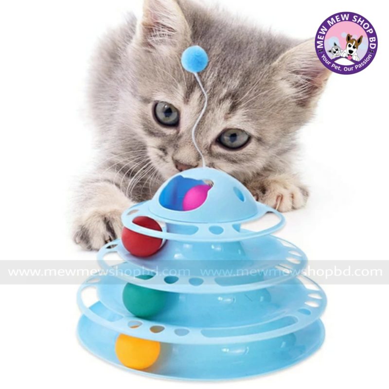 Tower Toy 4layer with Plush Ball Stand for Pet Cat