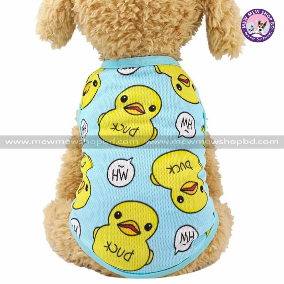 Duck Printed Sleeveless Dress / Tshirt for Pet Cat ( No Exchange )