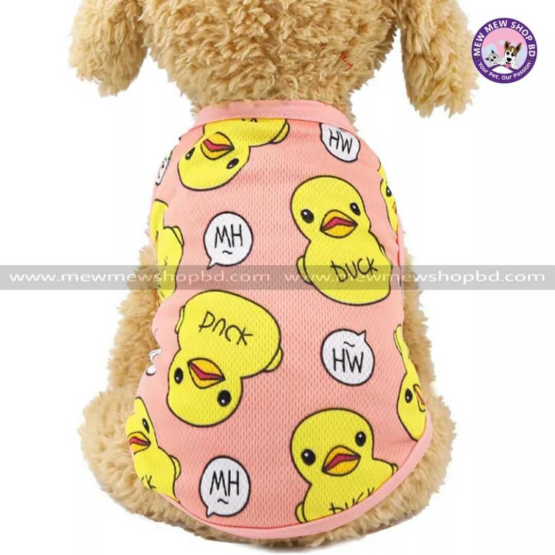 Duck Printed Sleeveless Dress / Tshirt for Pet Cat ( No Exchange )
