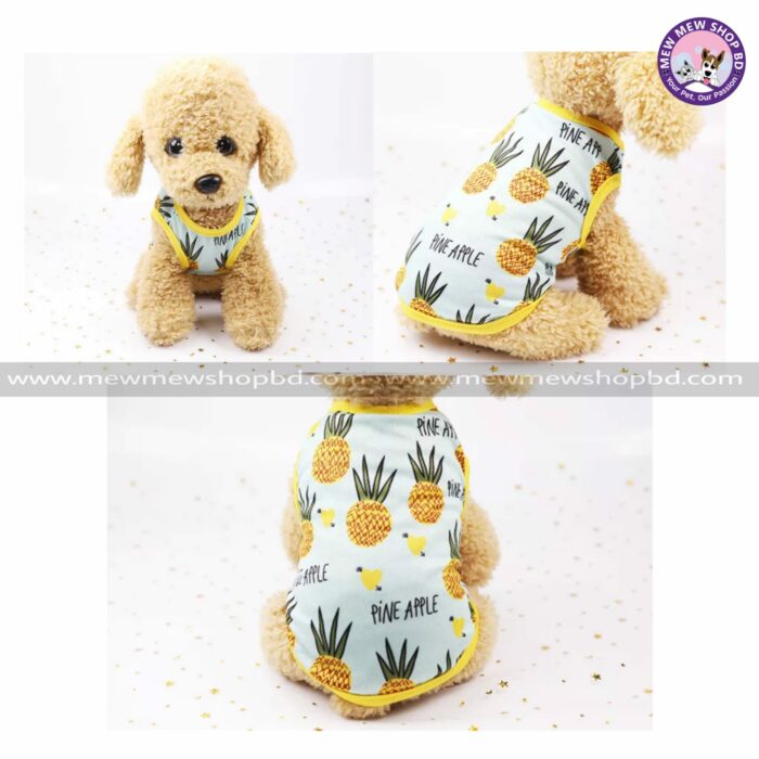 Pineapple Printed Sleeveless Dress / Tshirt for Pet Cat ( No Exchange )