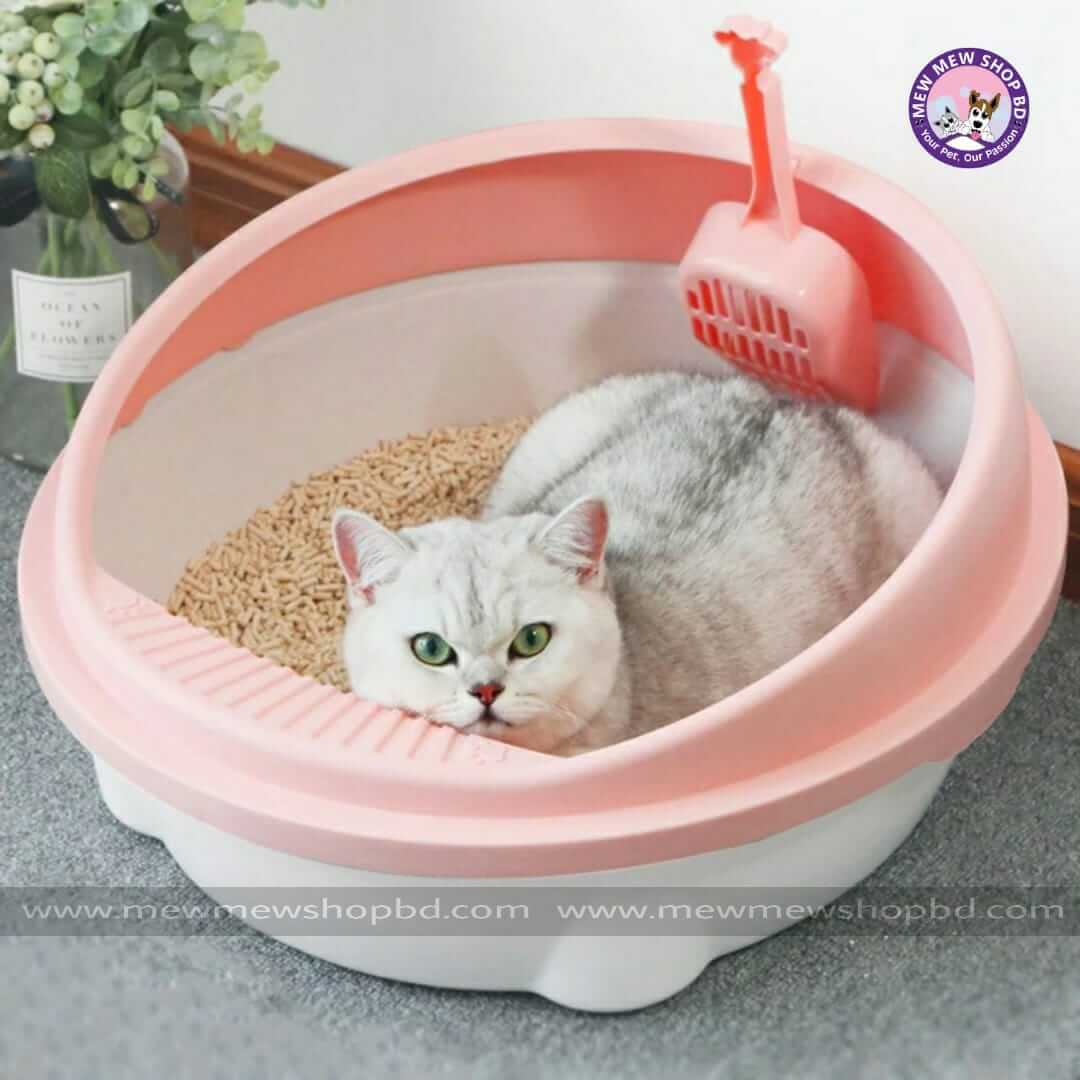Round Shape Litter Box for Pet Cat