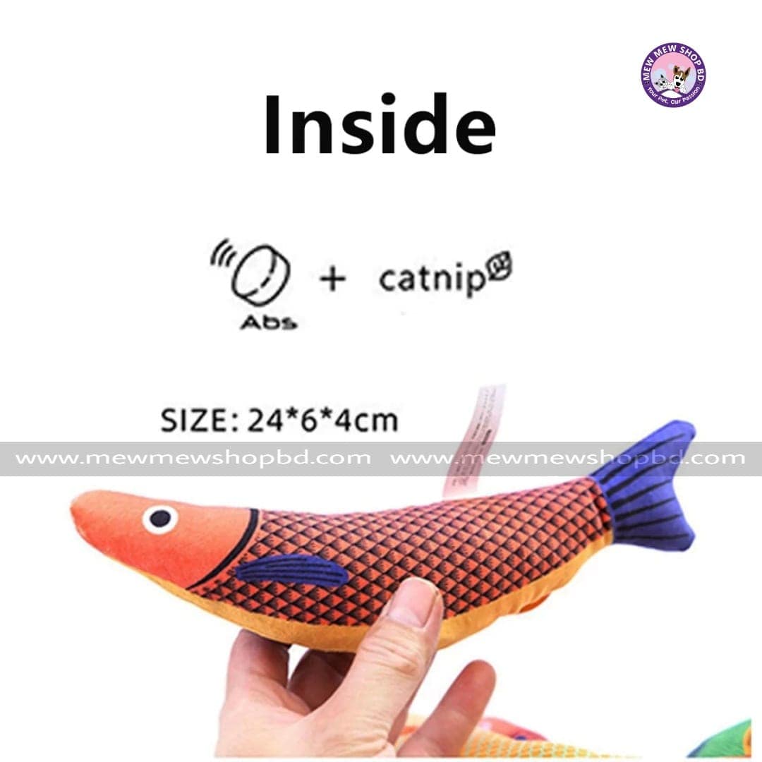 Colorful Catnip Fish Toy with bell Inside for Pet Cat (1Pcs)