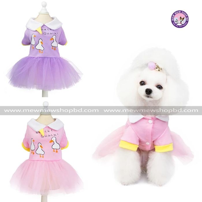 Frock Colorful Duck Printed for Pet Cat Dress  ( No Exchange)